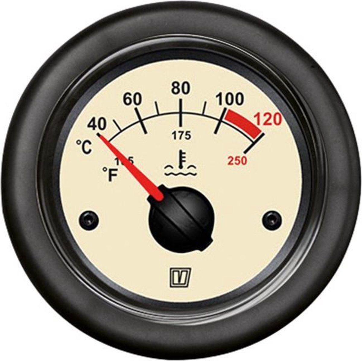 VETUS TEMPN beige Temperatuurmeter 12/24V Ø 52mm