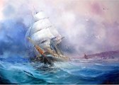 Canvas Schilderij Schip In De Storm