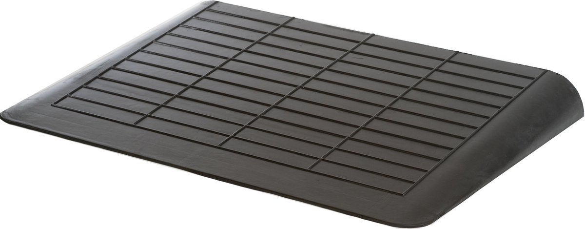 Deluxe Rubberen Drempelhulp 5,5 cm - Toepassingsgebied Binnen, Buiten - Breedte 90 cm - Antislip - Oprijplaat - Drempelhelling - Oprijhelling