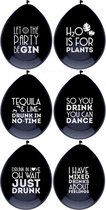 Ballon Ø 30 cm Drink Quotes 6 x assorti