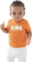 The king met sterren cadeau t-shirt oranje baby / peuter voor jongens en meisjes - Koningsdag / Kingsday - kinder shirtjes 0-3 mnd