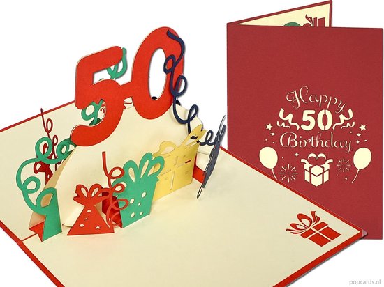 Hedendaags bol.com | Popcards popupkaarten – Verjaardag 50 jaar Felicitatie GG-17