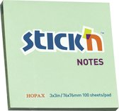 Stick'n sticky notes - 76x76mm, pastel groen, 100 memoblaadjes