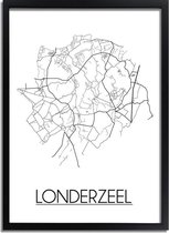 DesignClaud Londerzeel Plattegrond poster A3 + Fotolijst zwart