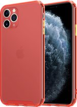 gekleurde Shock case geschikt voor Apple iPhone 11 Pro Max - rood met Privacy Glas