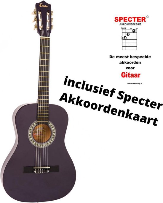 legering Verbeteren inval Klassieke gitaar 3/4 91cm Paars incl. Akkoordenkaart | Gitaartas |  Gitaarband |... | bol.com
