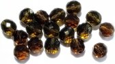 12 mm facetkraal  smoked topaz, 25 st