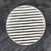 Lucy’s Living Luxe onderzetter PORS zwart/wit  – ø10 cm – porselein - ronde onderzetter - bekers - glazen - decoratie – tafelaccessoires - handgemaakt