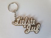 LBM Lieve juf sleutelhanger - Sleutelhanger - Kleur bruin