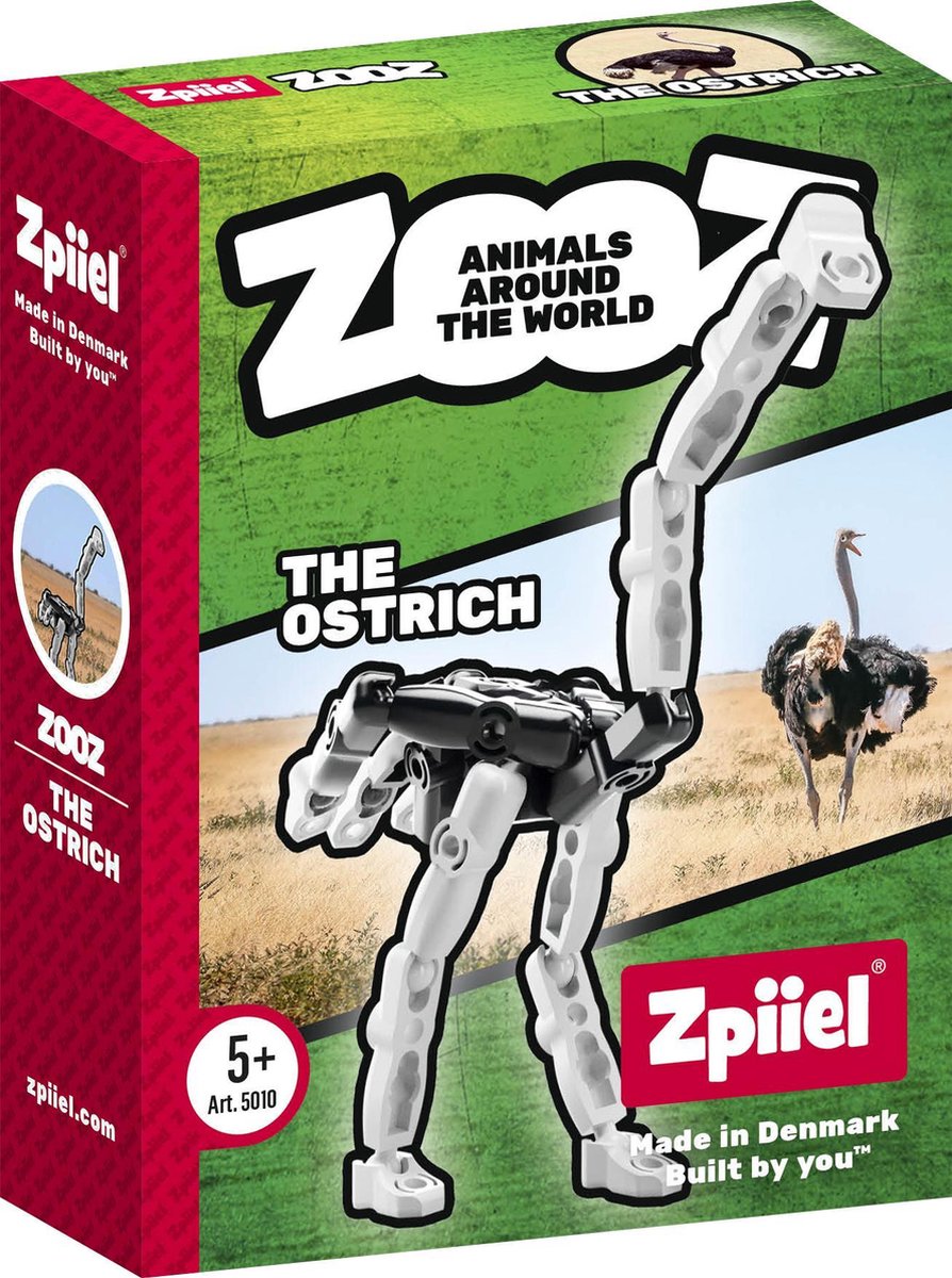 Zpiiel - ZooZ Ostrich - Constructiespeelgoed - Unieke bouwelementen met kogelgewrichten - Creatief spelen - Fijne motoriek