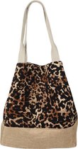 Strandtas Animal Brown - Luipaard print