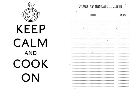 Favoriete recepten invulboek |recepten verzamelboek | kookboek | recepten notitieboek | BBTT design - Niet van toepassing