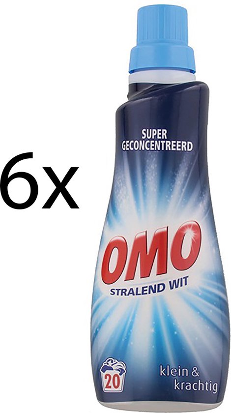 6x Omo Klein & Krachtig Stralend Wit - 6 x 20 wasbeurten - 700 ml