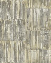 Restored Patina Panels beige/groen behang (vliesbehang, beige)