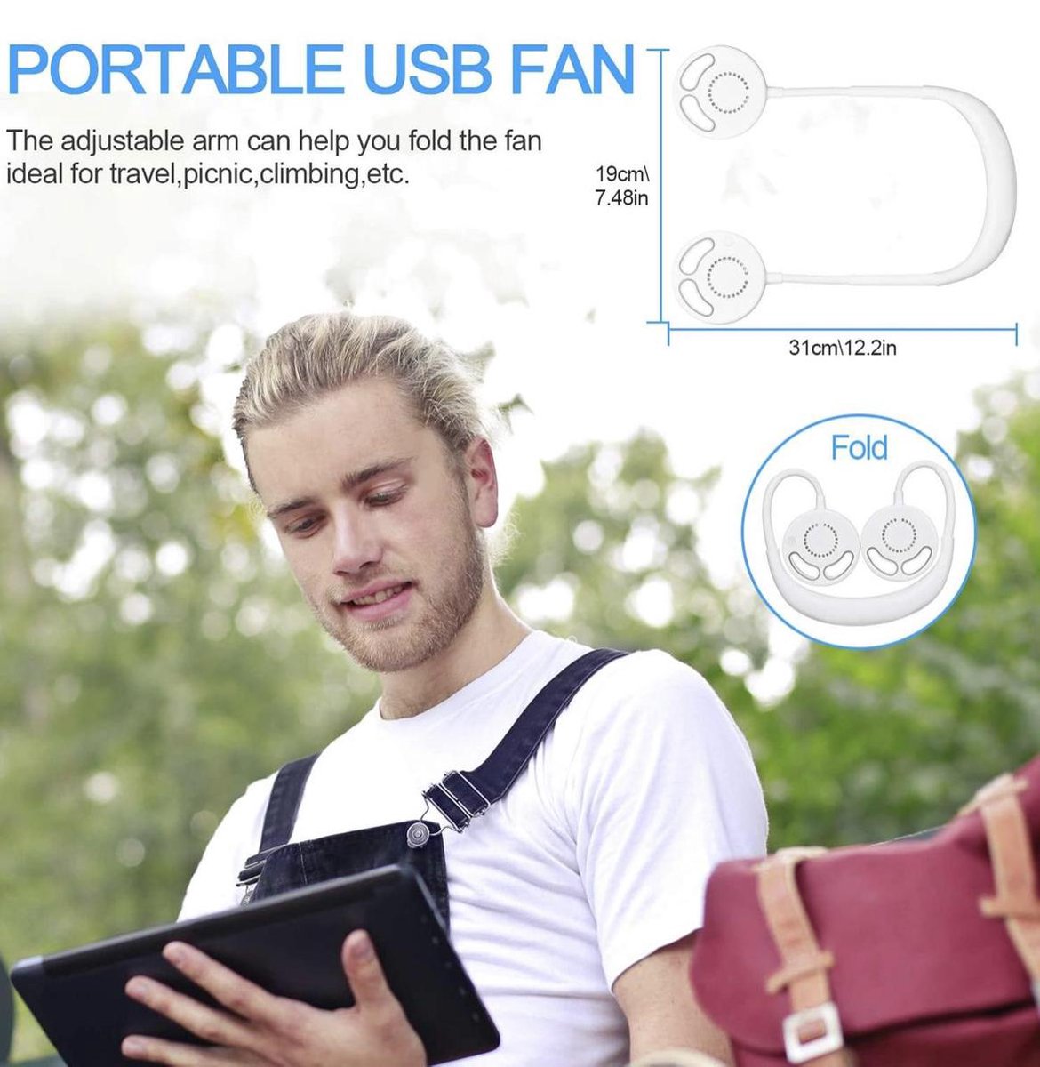 Bladloze - Draagbare USB Ventilator thumbnail 5