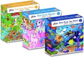 Set van 3 puzzels met 96 stukjes | Unicorn, Sea world, Happy world | 35 x 48 cm | Puzzel kinderen 5 jaar | Puzzel | Unicorn | Eenhoorn | Unicorn speelgoed | Zeedieren speelgoed | Eenhoorn spe