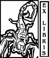 Ex libris sterrenbeeld handstempel Schorpioen 60-x 50 mm