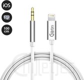 Aux Kabel Auto iPhone - Iphone Aux-kabel auto - iPhone Lightning 3.5 mm - Jack audio aansluiting - (Wit)