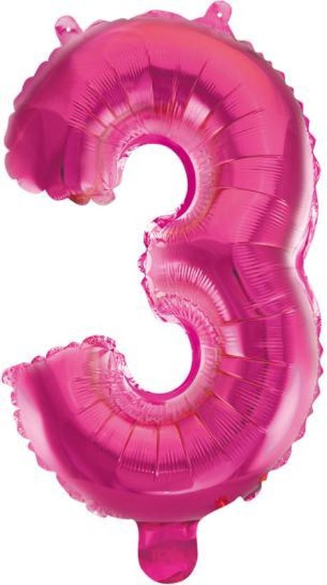 Folieballon 3 jaar roze 41cm