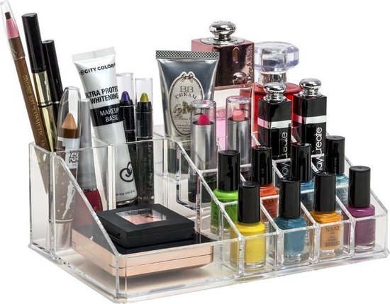 Doodeals Acryl Makeup Cosmetica Organizer - 16 vakken - Transparant - Merkloos