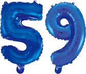 Folieballon 59 jaar blauw 41cm