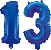 Folieballon 13 jaar blauw 41cm