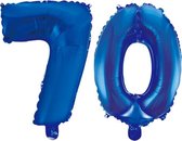 Folieballon 70 jaar blauw 86cm