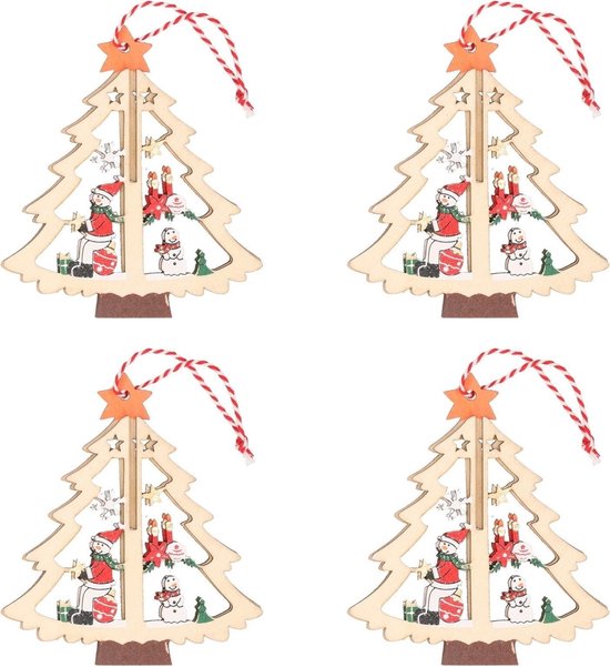 Bonhomme de neige de Noël en bois en forme de bonhomme de neige en bois à  suspendre pour sapin de Noël avec cordes pour décorations de Noël :  : Cuisine et Maison