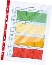 Staples Standard Plus A4 Showtas, Generfd PP, 80 micron, 11-gaats, Rood, Transparant (pak 25 stuks)