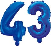 Folieballon 43 jaar blauw 41cm
