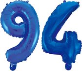 Folieballon 94 jaar blauw 41cm