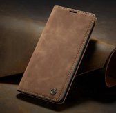 Bookcase de Luxe en cuir PU pour Samsung Galaxy S20 Ultra | Étui en cuir de haute qualité | Étui portefeuille en cuir | Titulaire de la carte | Porte-monnaie | Brun cognac