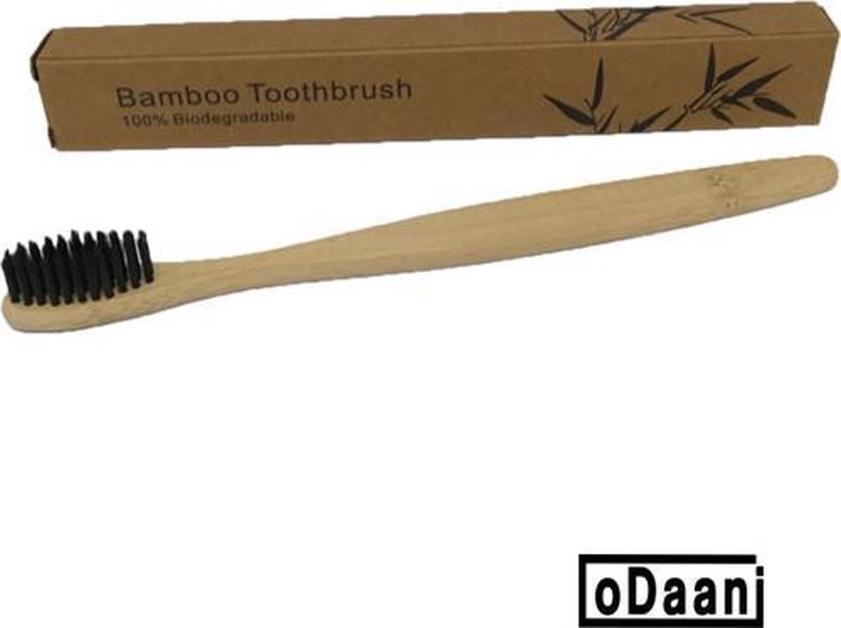 oDaani Bamboe Tandenborstel - Zwart - Milieuvriendelijk - Recyclebaar
