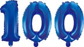 Folieballon 100 jaar blauw 86cm