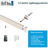 Système de suspension de tableau-Artiteq-système de suspension murale-système de suspension blanc-12 mètres (y compris les crochets et les cordons) 9.6804S
