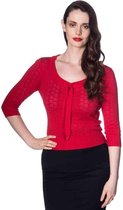 Dancing Days Longsleeve top -L- 50S POINTELLE Rood
