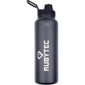 Rubytec Shira Verkoelende Drinkfles - 1.1 L - Handige Drinktuit - Lekvrije Drinkdop - Urenlang Koud Drinken - Lekvrij - BPA-vrij - Zwart