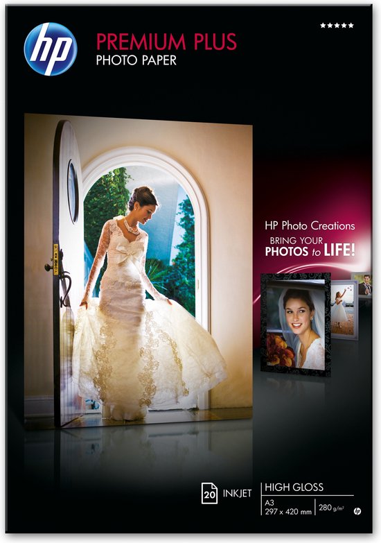 Hp Premium Plus Photo Paper Glossy / A3 280g/M2, 20 Sheets Q5496A