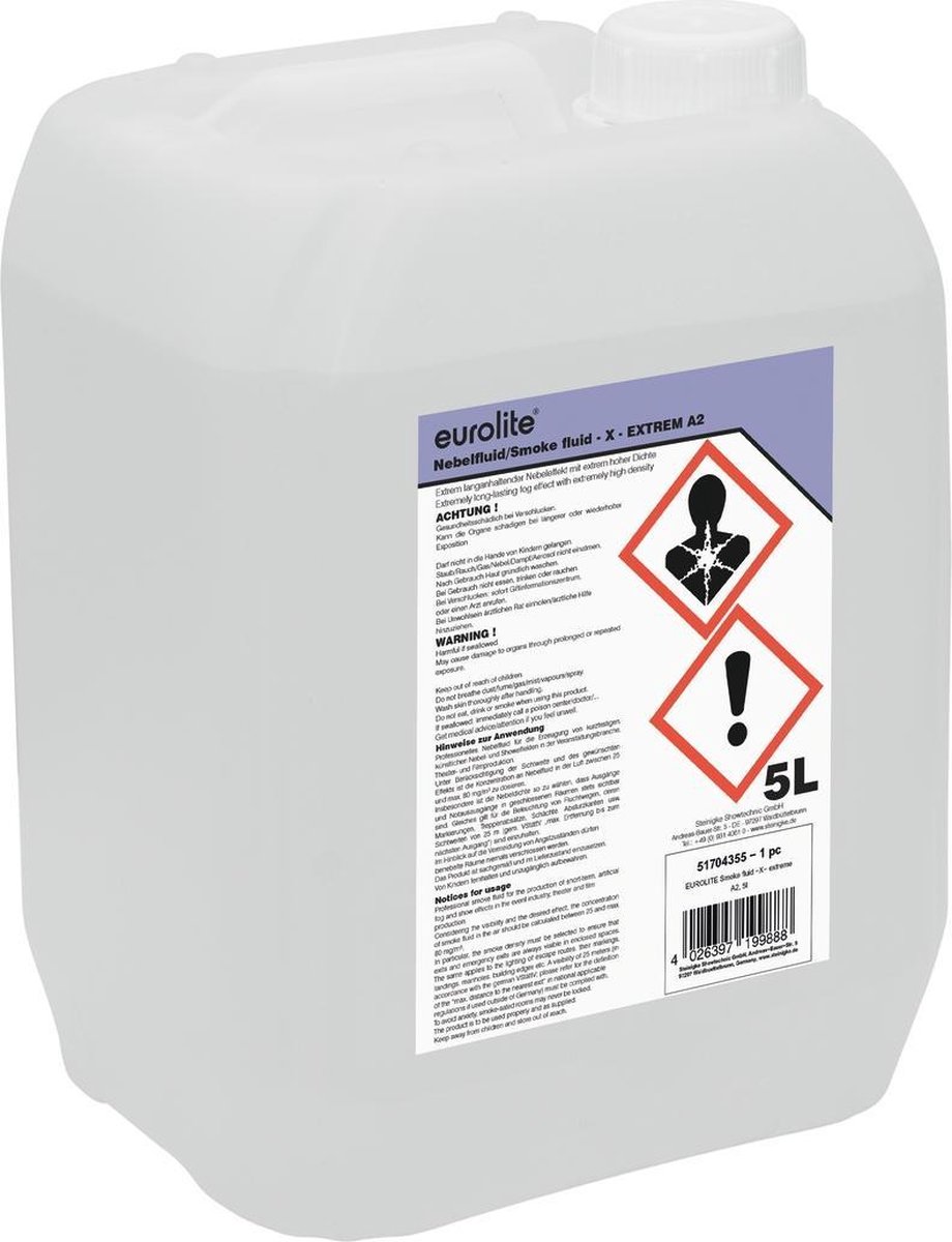 Eurolite Smoke Fluid -X- Extrem A2, 5l Nebelfluid 1L =5€ - Vloeistof