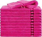 Washandjes Ruche fuchsia 16x24cm - set van 12 stuks - 550g. p/m2 100% gekamde katoen