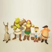 Set van Shrek 5 figuurtjes - Fiona - Shrek - Gelaarsde kat - Pinokkio - 6 cm