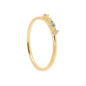 P D Paola Atelier Dames Ring Zilver - Goudkleurig - 17.00 mm / maat 53