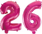 Folieballon 26 jaar roze 41cm