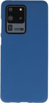 Bestcases Color Telefoonhoesje - Backcover Hoesje - Siliconen Case Back Cover voor Samsung Galaxy S20 Ultra - Navy