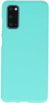 Bestcases Color Telefoonhoesje - Backcover Hoesje - Siliconen Case Back Cover voor Samsung Galaxy S20 - Turquoise