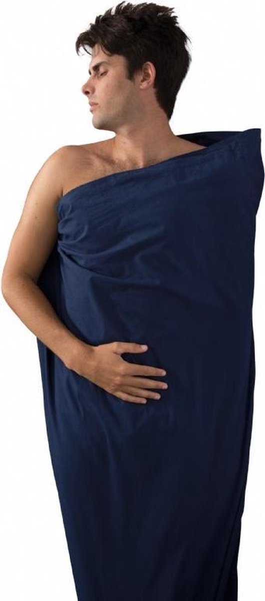 Sea to Summit - Premium Cotton Liner - Lakenzak - Katoen - Oceaan Blauw - Recht model lang — afbeelding 5