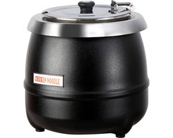 Professionele Horeca Soepketel 10L. - Zwart - (Populair!!!)