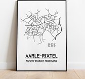 Mierlo city poster, A3 (30x40 cm) met lijst, plattegrond poster, woonplaatsposter, woonposter