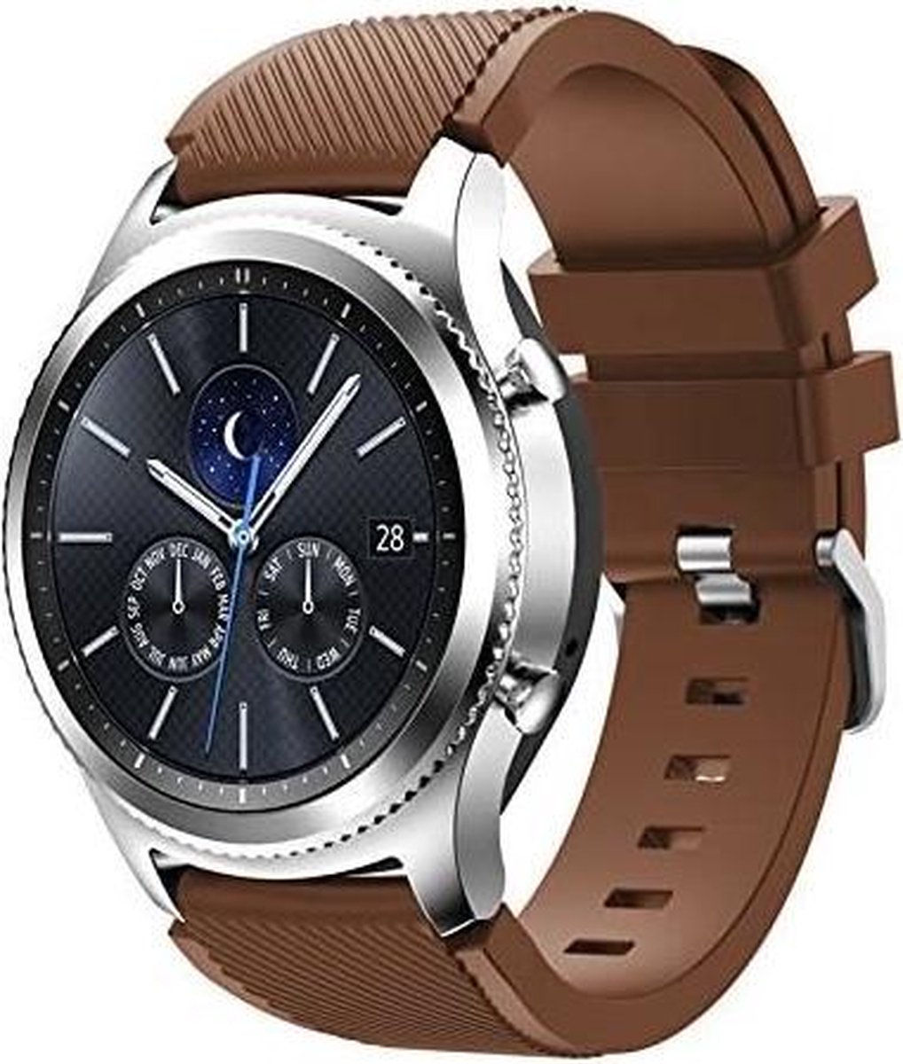 Geschikt voor Samsung Gear S3 siliconen bandje - koffiebruin - 46mm