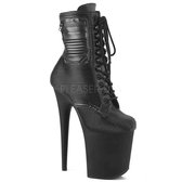 FLAMINGO-1020PK (EU 38 = US 8) 8 Heel, 4 PF Lace-Up Ankle Boot, Side Zip